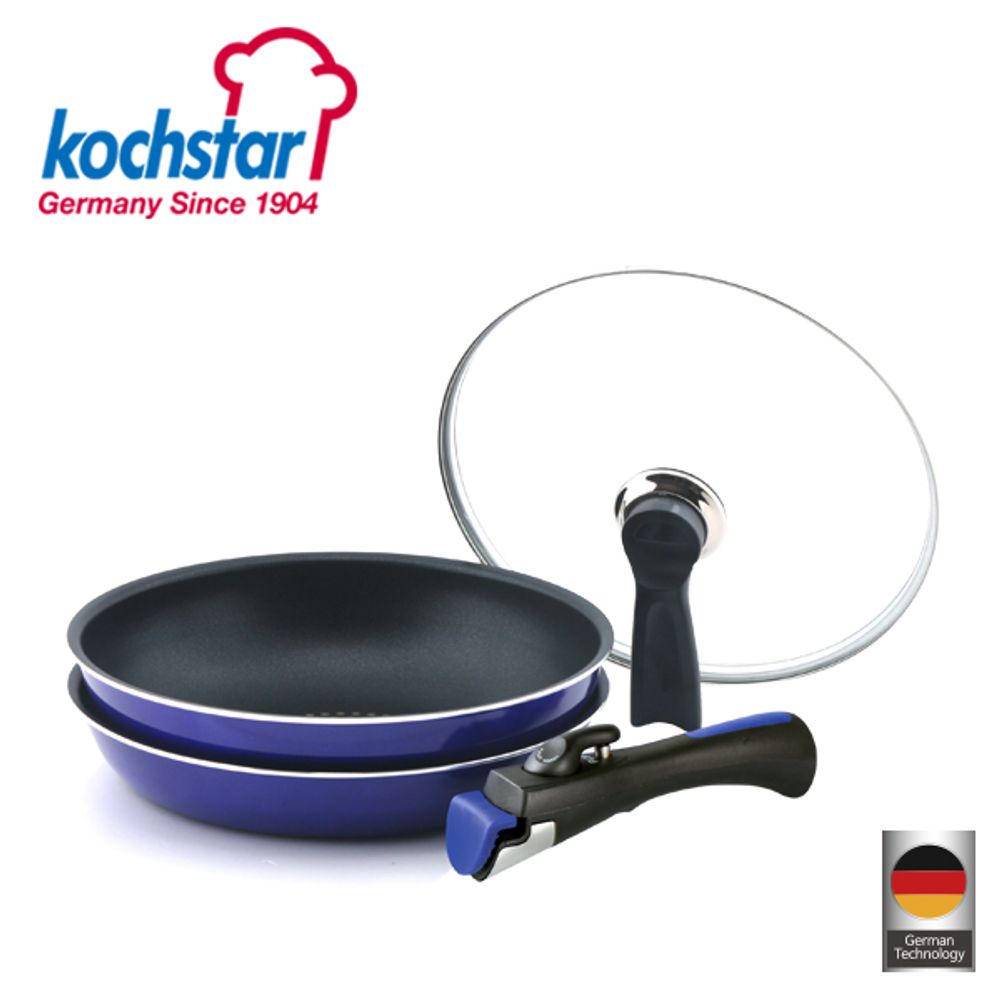 [KOCHSTAR] Germany Vienna Blue Magic Hands 4-Piece Set | Diamond 5-Layer Coating | Induction-Compatible Cookware Set | Detachable Handle Included_ Made in Korea